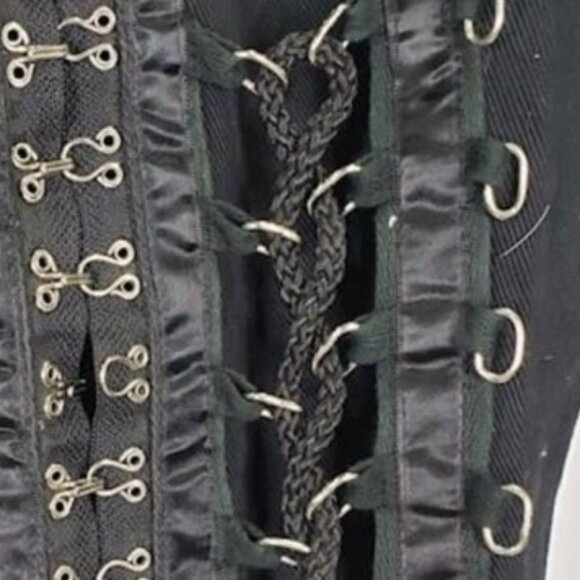 RB Redballs on Fire London LA Gothic Trench Coat, Corset Lace Vintage -- Size L - Picture 7 of 9